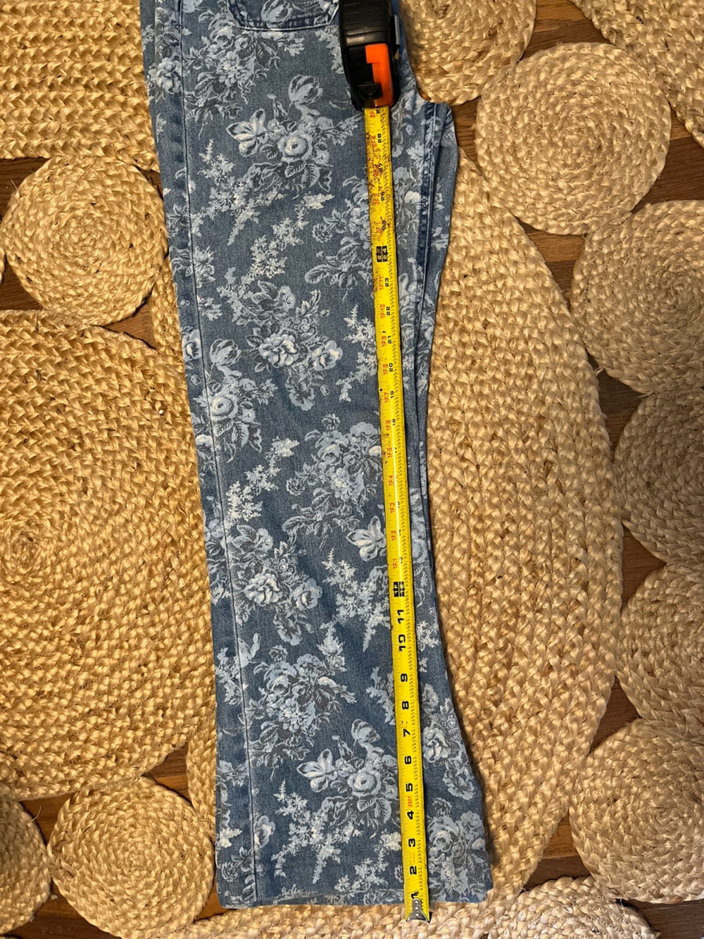 Gap LoveShackFancy Floral Print Blue Women's Flared Jeans - Picture 5 of 6